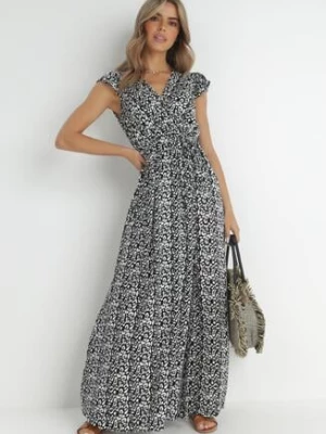 Czarna Sukienka z Wiskozy Kephestra rosa