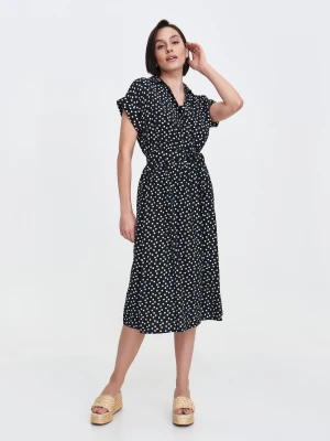 Czarna szmizjerka z printem w kropki Top Secret