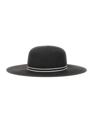 Czarna tkana papierowa czapka dla kobiet Borsalino