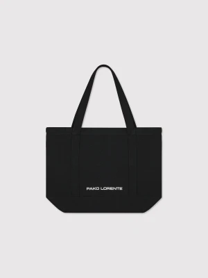 Czarna torba materiałowa unisex Pako Lorente