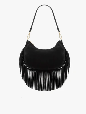 Czarna torebka boho z frędzlami Bravo Moda