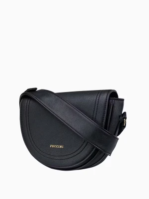 Czarna torebka damska crossbody w kształcie półksiężyca Puccini