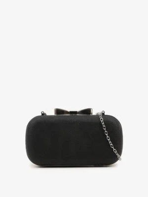 Czarna Torebka Kopertówka na Zatrzask z Łańcuszkiem Grissana caely