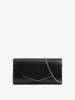 Czarna Torebka Kopertówka z Dodatkowym Łańcuszkiem Riniela