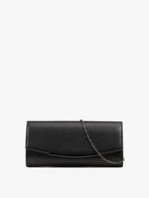 Czarna Torebka Kopertówka z Łańcuszkiem Zdobiona Aplikacją Idarosea caely