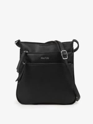 Czarna Torebka Listonoszka z Dodatkowymi Kieszeniami na Suwak Silarose francis