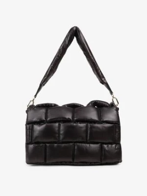 Czarna Torebka na Ramię Ozdobiona Pikowaniem z Efektem 3D Narriva kassandra