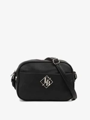Czarna Torebka na Ramię z Metaliczną Ozdobą Naneloria fashion&bags