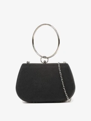 Czarna Torebka Typu Kopertówka Ozdobiona Okrągłym Uchwytem Tolarania caely