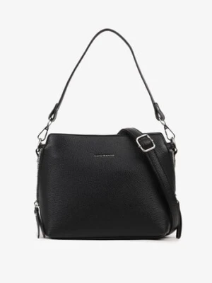 Czarna Torebka Typu Listonoszka Ozdobiona Napisem Sadelli luigisanto