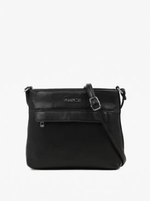 Czarna Torebka Typu Listonoszka z Ozdobną Kieszonką Silafine francis