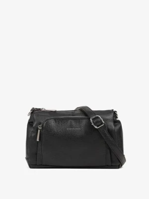 Czarna Torebka Typu Listonoszka z Zasuwaną Kieszenią z Przodu Izelia luigisanto