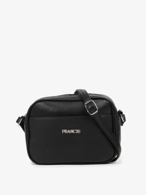 Czarna Torebka w Stylu Listonoszki z Napisem Dolenna francis