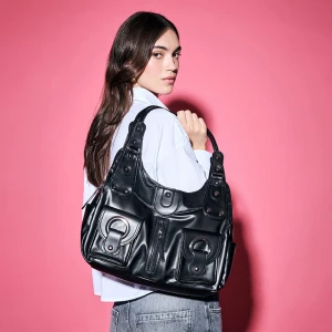 Czarna torebka z kieszeniami multipocket House