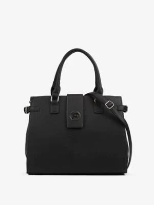 Czarna Torebka z Rączką i Ozdobną Aplikacją Ronevia fashion&bags