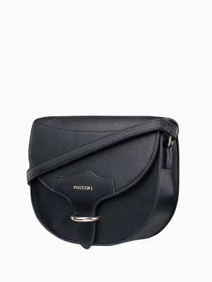 Czarna usztywniana torebka damska typu listonoszka Puccini