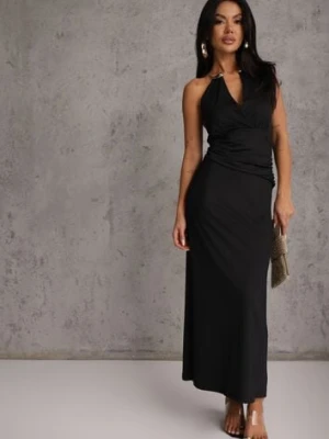Czarna Wieczorowa Sukienka Halter z Odkrytymi Plecami Sewsara bisou's project