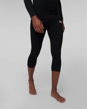 Czarne 3/4 Legginsy Termoaktywne Męskie Helly Hansen H1 Pro Seamless Graphene Pant