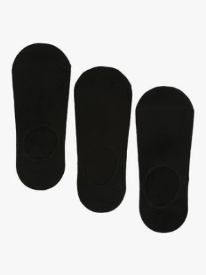 Czarne 3-pack Skarpety Stopki Gładkie z Włóknem Bambusowym Ontall