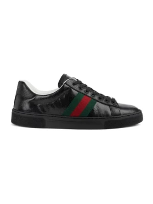 Czarne Ace Web-Detail Sneakers Gucci