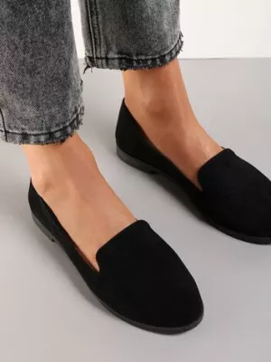 Czarne Balerinki Typu Loafersy Daphikaia ballada