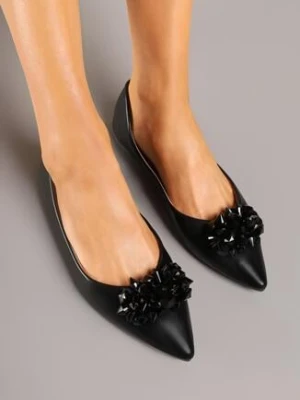 Czarne Balerinki Ozdobione Kryształkami Vevaria goodin