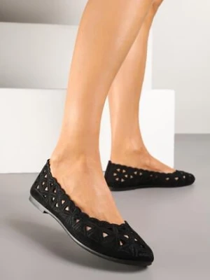 Czarne Balerinki Vices Ażurowe Nanelissa