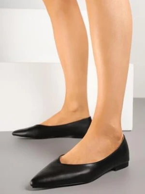 Czarne Balerinki Vices z Migdałowym Noskiem Neomaria