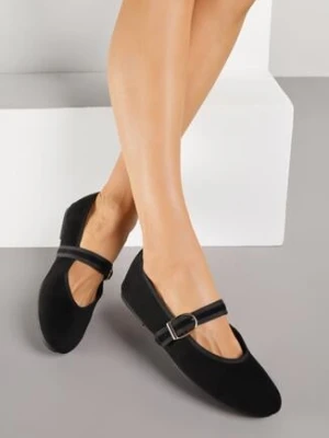 Czarne Balerinki w Stylu Mary Jane Urifiel