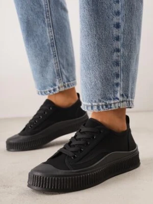 Czarne Basicowe Trampki z Podeszwą ze Żłobieniami Laurinatea ballada