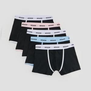 Czarne bawełniane bokserki 5-pak House