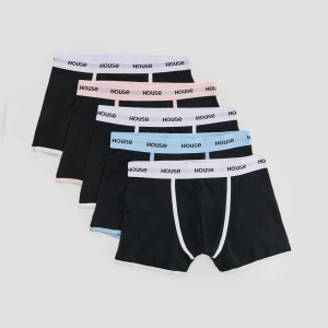 Czarne bawełniane bokserki 5-pak House