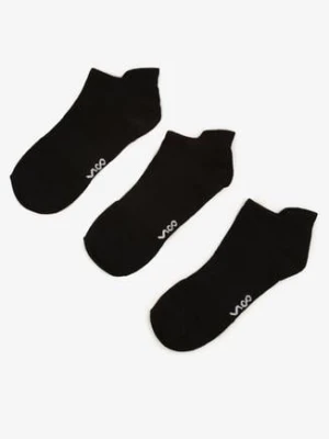 Czarne Bawełniane Skarpety 3 Pack z Napisami Folindria vico