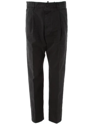 Czarne bawełniane spodnie męskie Dsquared2