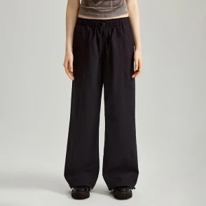 Czarne bawełniane spodnie parachute House