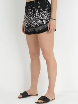 Czarne Bawełniane Szorty z Gumką w Pasie i Wsuwanymi Kieszonkami Vozania r&f fashion