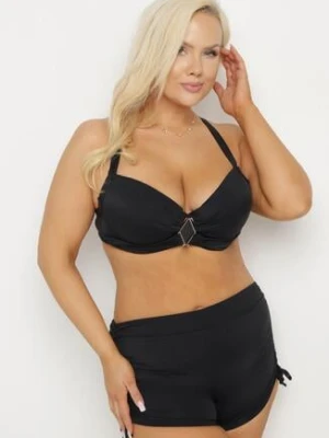 Czarne Bikini Biustonosz i Majtki ze Ściągaczami Ulonaniela swest