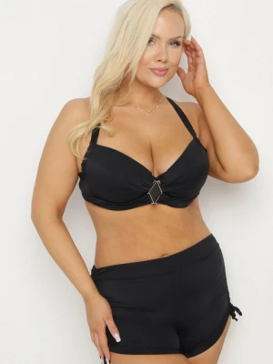 Czarne Bikini Biustonosz i Majtki ze Ściągaczami Ulonaniela Swest