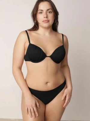 Czarne Bikini Marszczony Biustonosz i Klasyczne Majtki Figi Mhyrera Swest