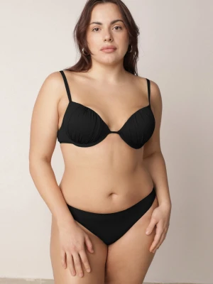 Czarne Bikini Marszczony Biustonosz i Klasyczne Majtki Figi Mhyrera Swest