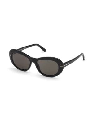Czarne Błyszczące Okulary Przeciwsłoneczne dla Kobiet Tom Ford