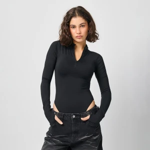 Czarne body ULTRAFLEX z długim rękawem House