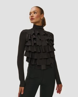 Czarne Body Z Falbanami Goldbergh Gold Exclusive Mystiqu