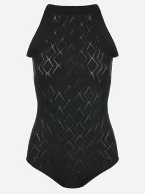 Czarne Body z Wiskozy o Tłoczonej Fakturze Idolina