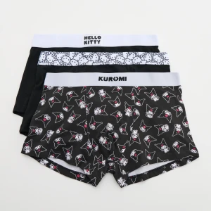 Czarne bokserki 3-pak z motywem Kuromi Hello Kitty House