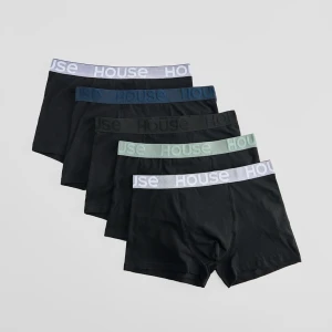 Czarne bokserki z logowaną taśmą 5-pak House