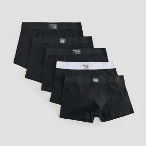 Czarne bokserki z ozdobną metką 5-pak House