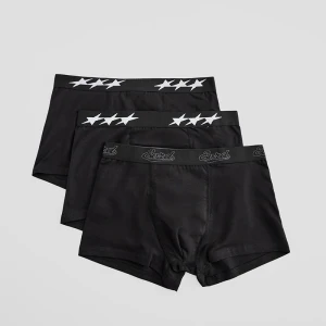 Czarne bokserki z ozdobną taśmą 3-pak House