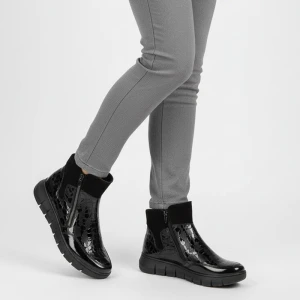 Czarne Botki Armodo Eleganckie Obuwie Damskie