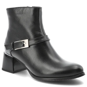 Czarne Botki Armodo Eleganckie Obuwie Damskie Na Obcasie